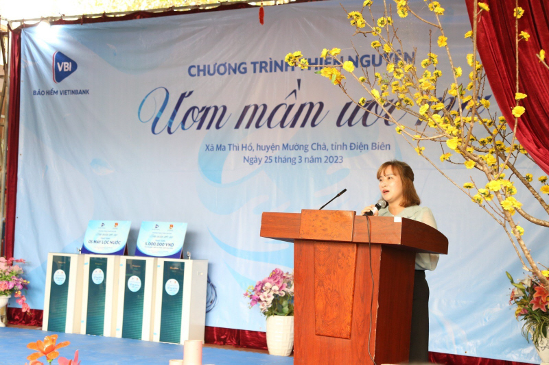 Cô Phạm Thị Huyền Trang - Hiệu trưởng trường Mầm non Ma Thì Hồ gửi lời cảm ơn sâu sắc tới VBI