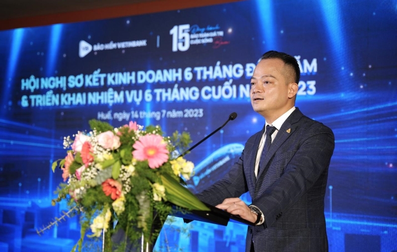 Ông Nguyễn Huy Quang – Chủ tịch HĐQT kiêm Phụ trách Ban điều hành Bảo hiểm VietinBank phát biểu